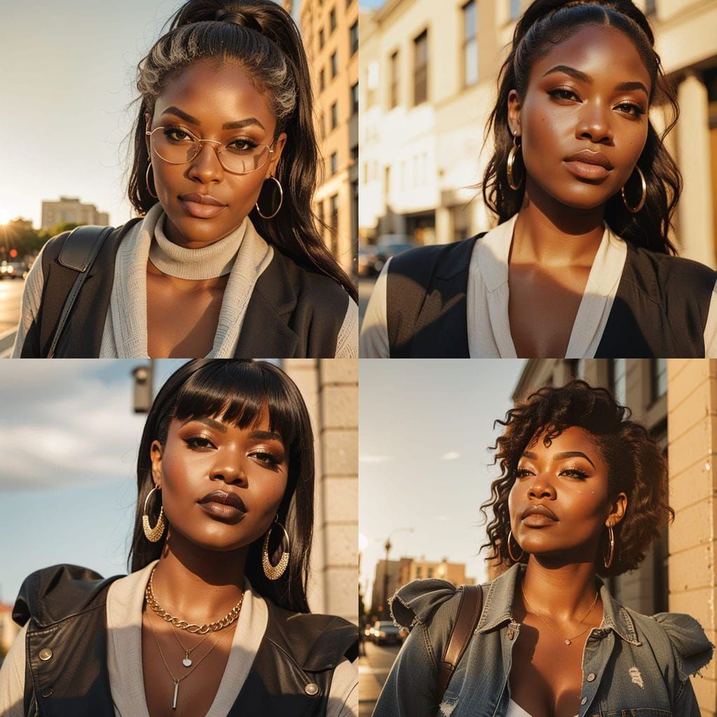 Confident Woman in City Street Style Photo