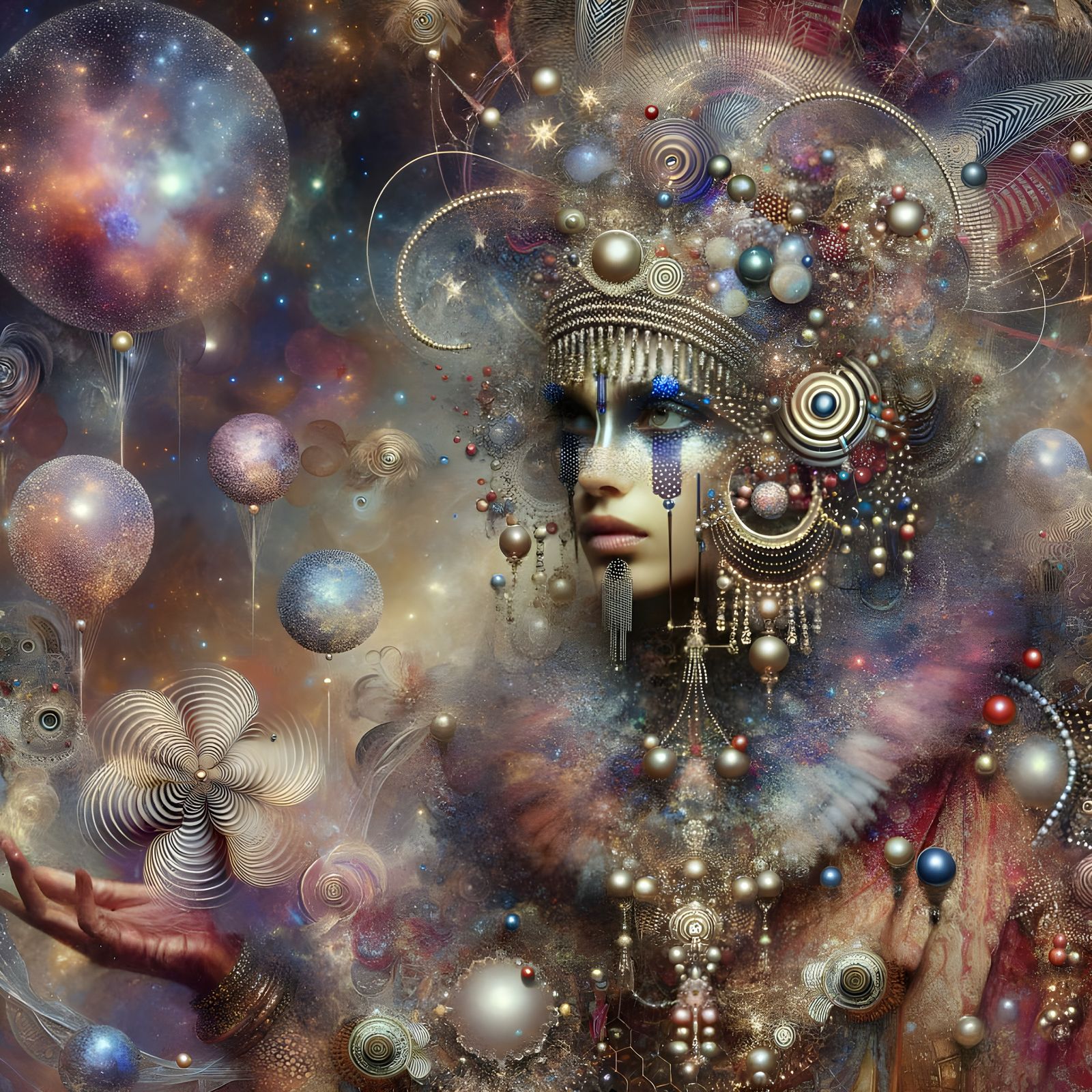 Hyperrealistic Surrealist Clown in Dreamlike Double Exposure