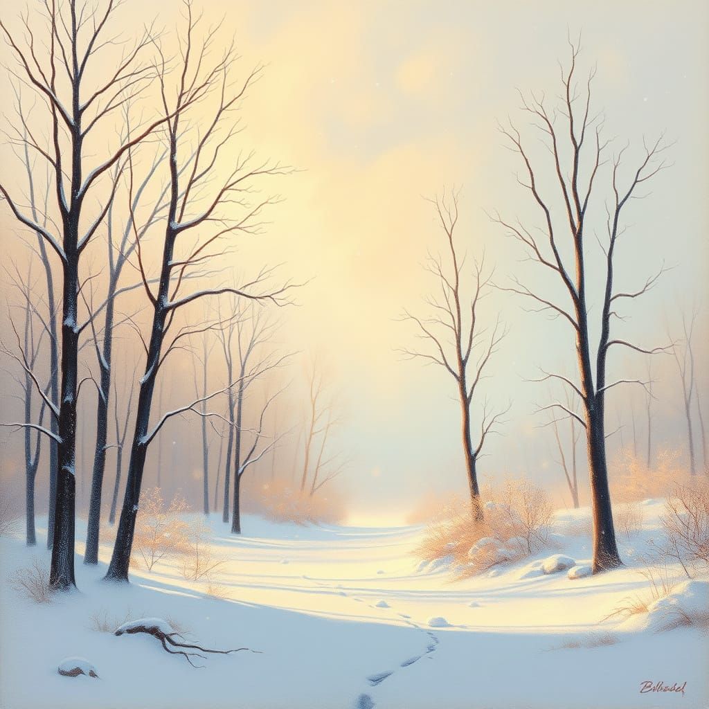 Winter Wonderland in Soft Impressionist Light