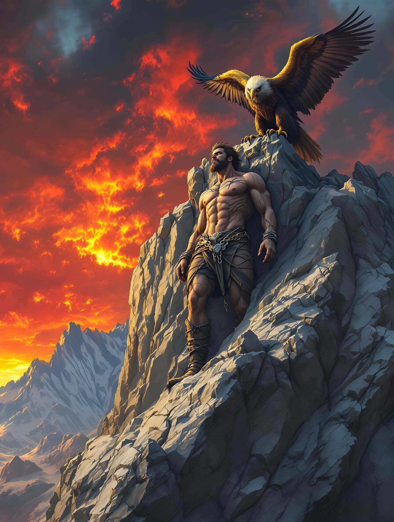 Greek Tragedy Figure Endures Torment on Granite Mountain Pea...