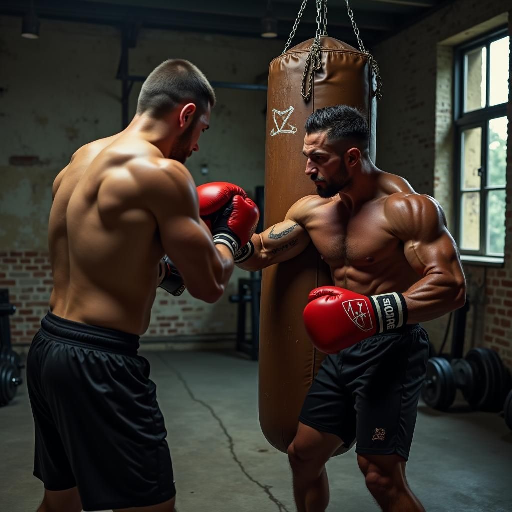 Intense Boxer Training in Gritty Gym