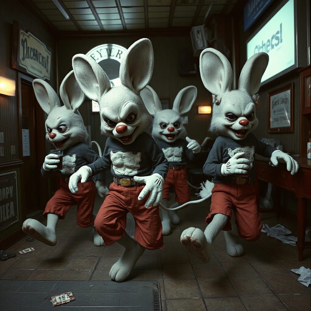 Surreal Zombie Mickey Mouse Bunny Dance