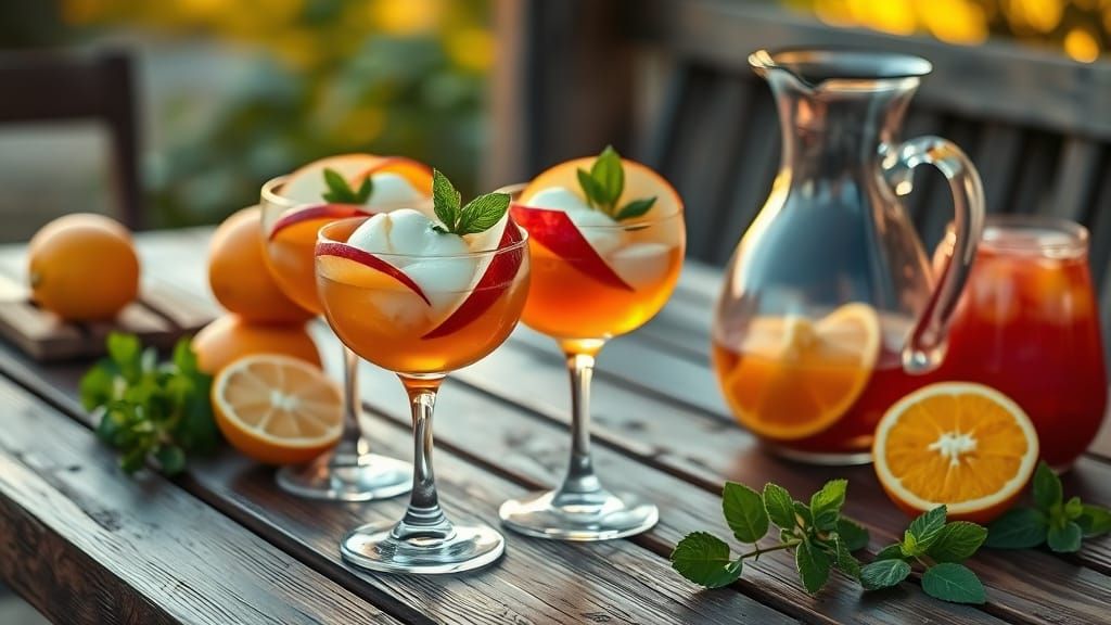 Lemon Gelato and Sangria in Golden Light