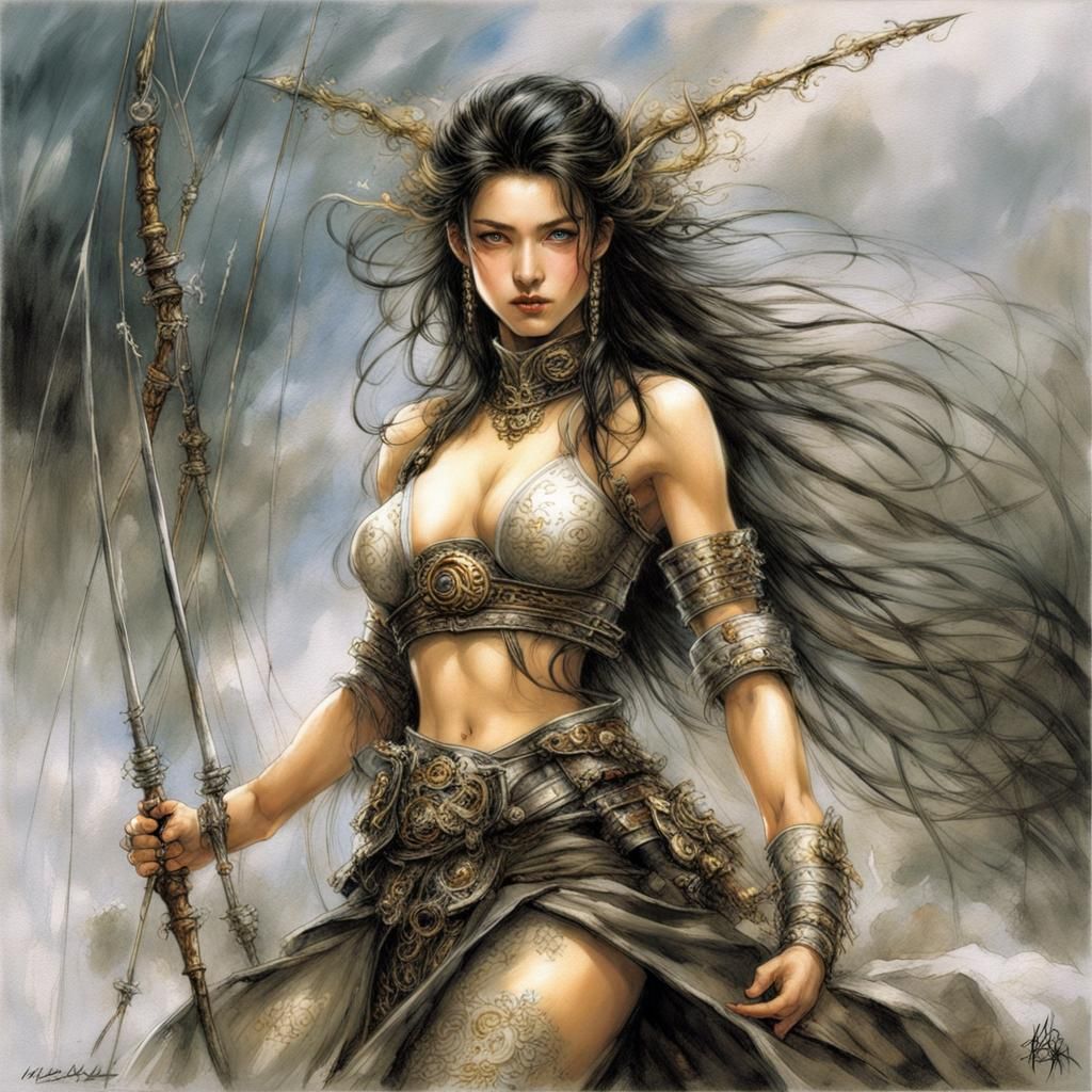 Majestic Japanese Warrior in a Fantasy Landscape