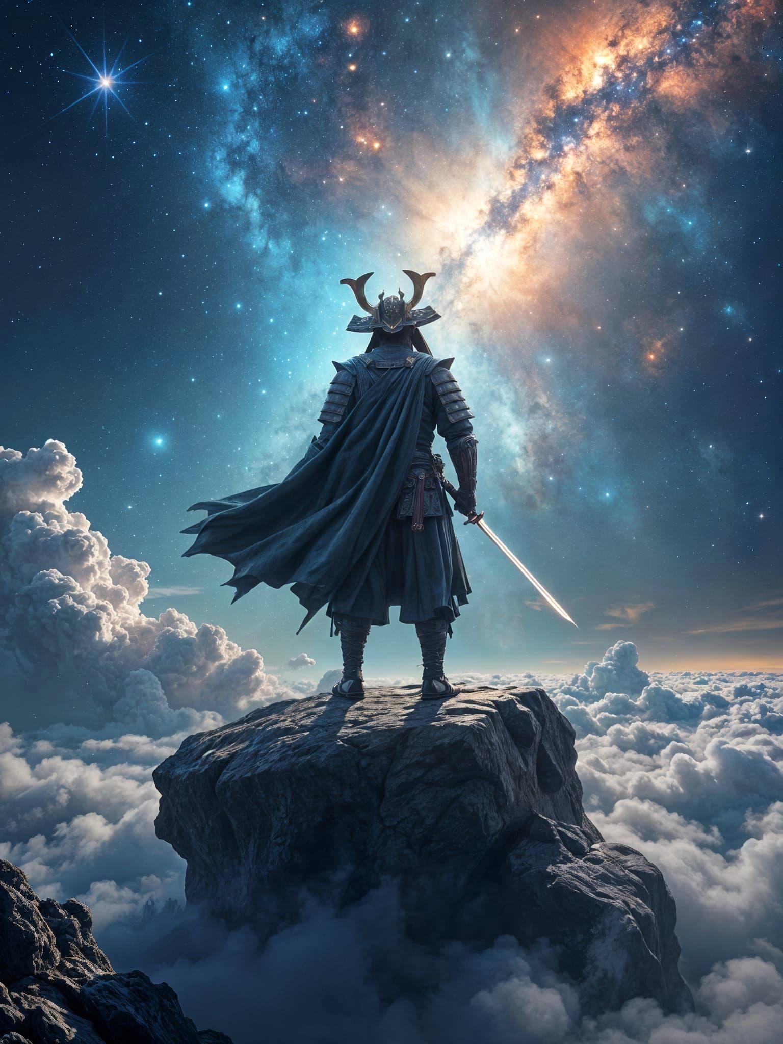 Cosmic Samurai Defends the Galaxy in Hyperdetailed Style