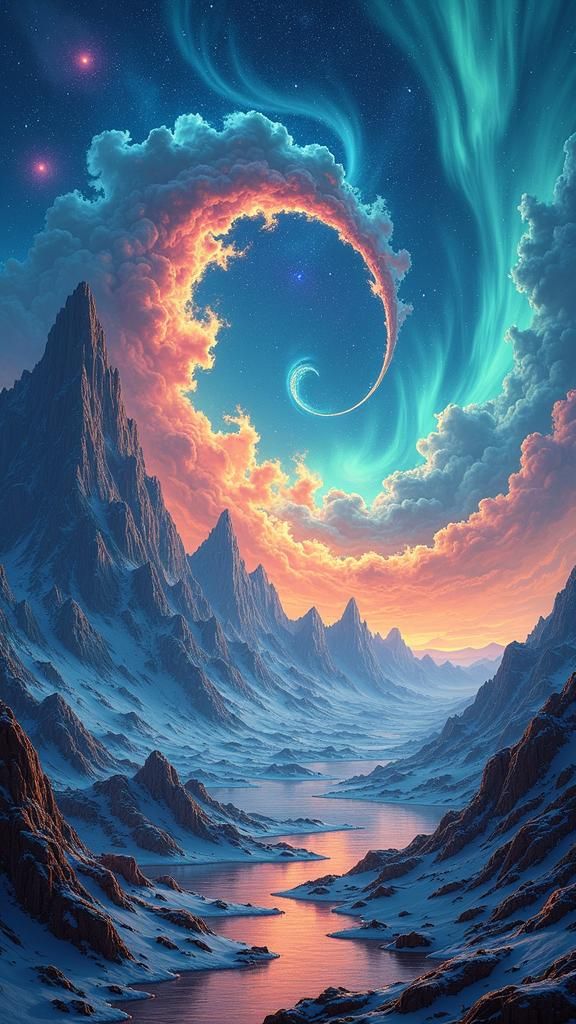 Mesmerizing Vortex of Elements in Surrealist Style