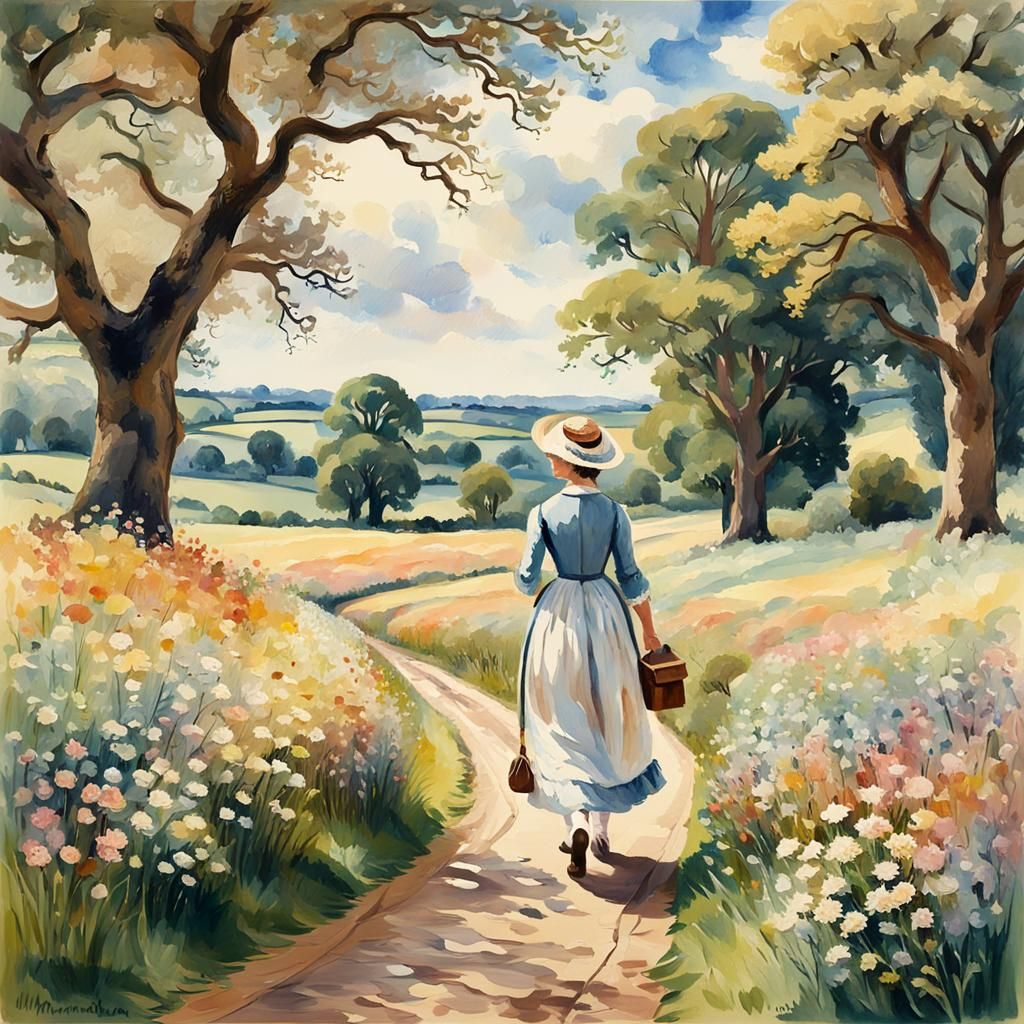 Jane Austen Walks in Impressionist Countryside