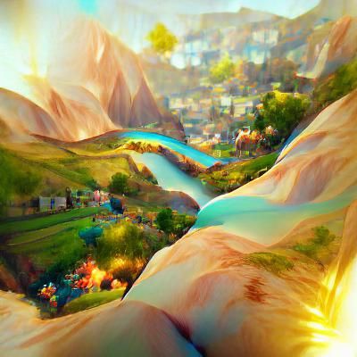 Valleys and Streams: Mixed Media Steampunk Illustration