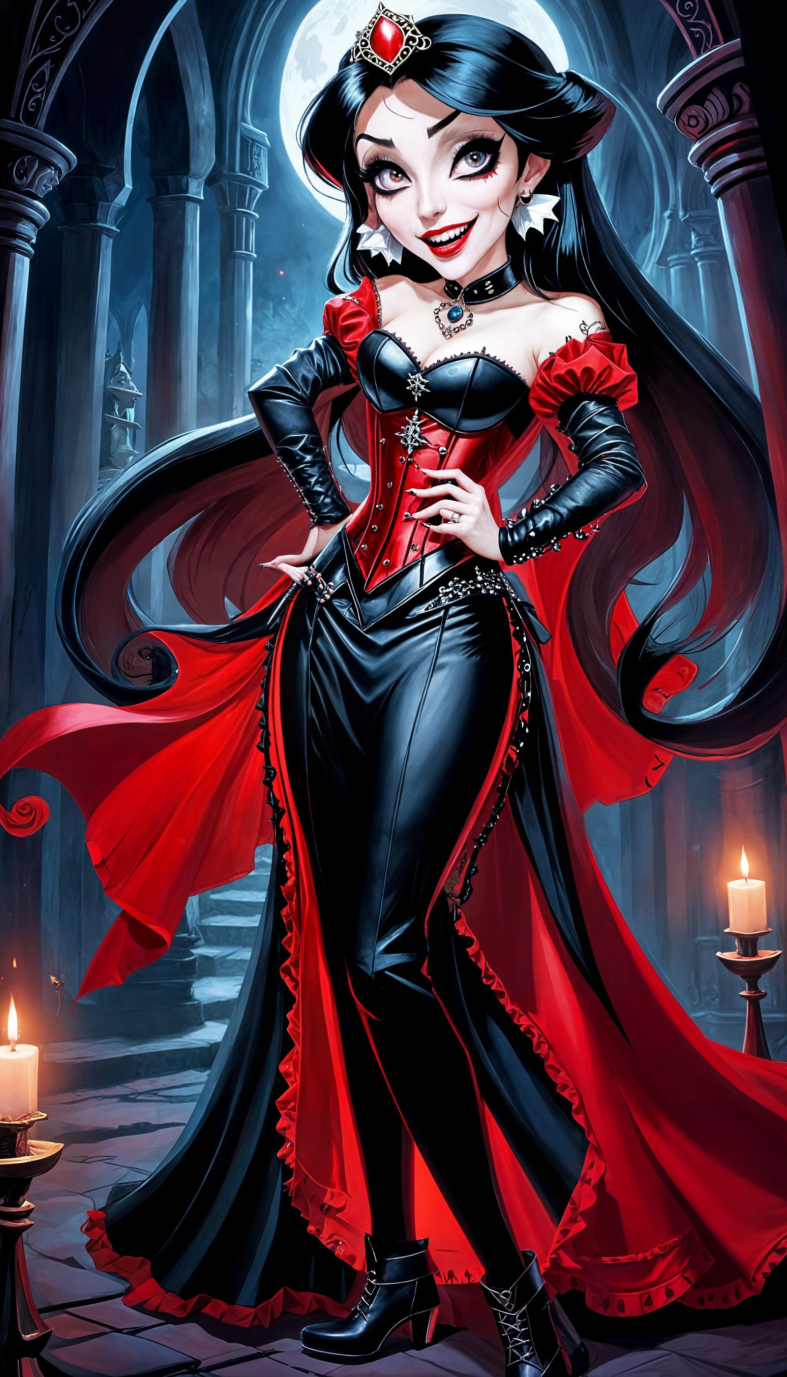 Vampire Princess Jasmine with Blood Red Corset