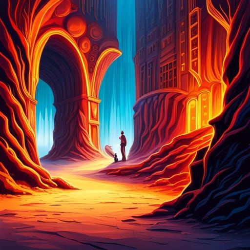 Hyperrealistic Entrance to Hell Concept Art