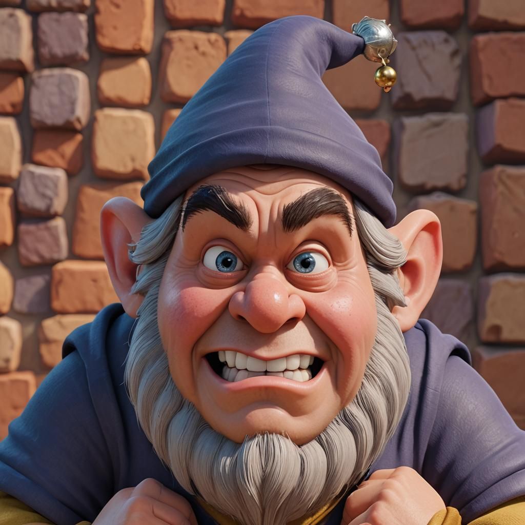 Grumpy Dwarf Smirks in 3D Cartoon Render