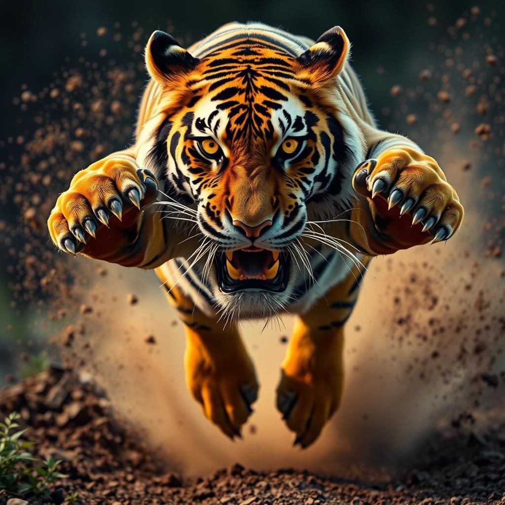 Bengal Tiger Leaps: Intense Wildlife Photography