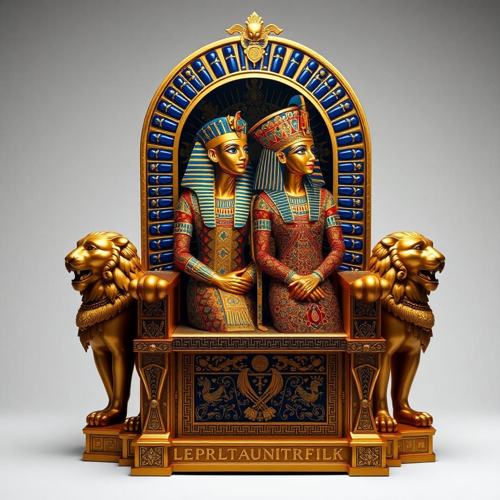 Golden Throne Portrait: Tutankhamun and Nefertiti