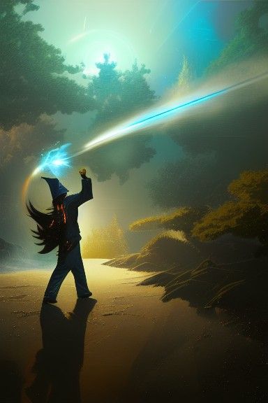 Sci-Fi Wizard with Gun: Hyperdetailed Concept Art