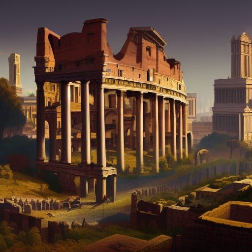 Fantastical Ancient Rome in Detailed Matte Painting
