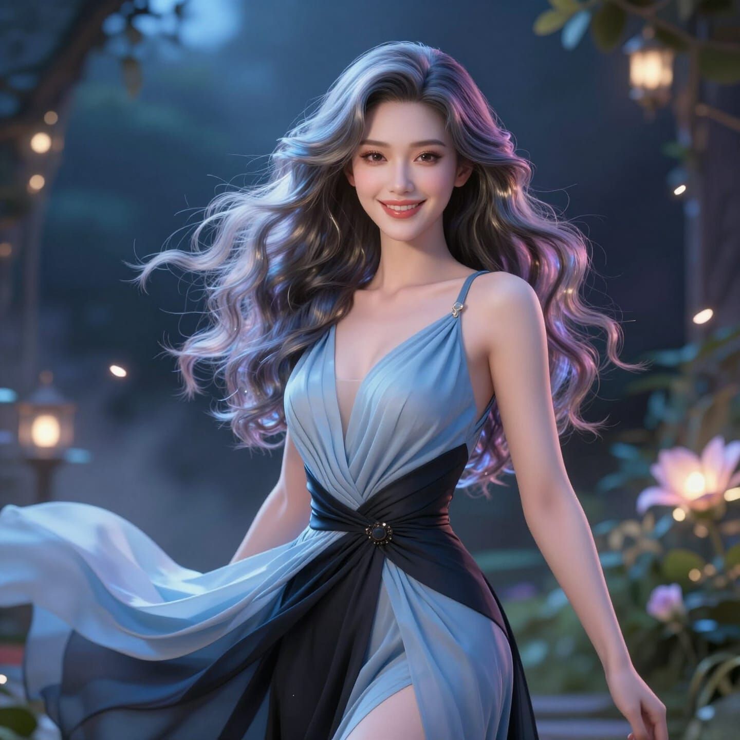 Ultra-Realistic 3D Portrait of Woman in Dreamy Garden