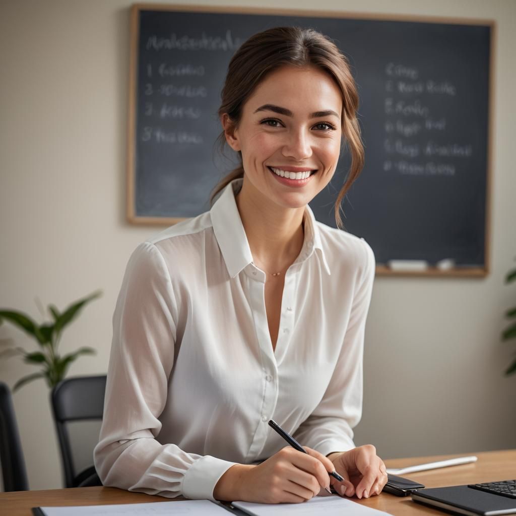 Portrait of Smiling Teacher in Natural Lighting