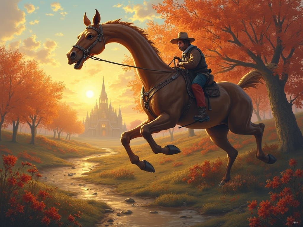 Autumn Harvest Celebration with Fireworks and Fox