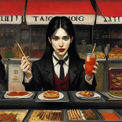 Macabre Vampires Feast on Street Food