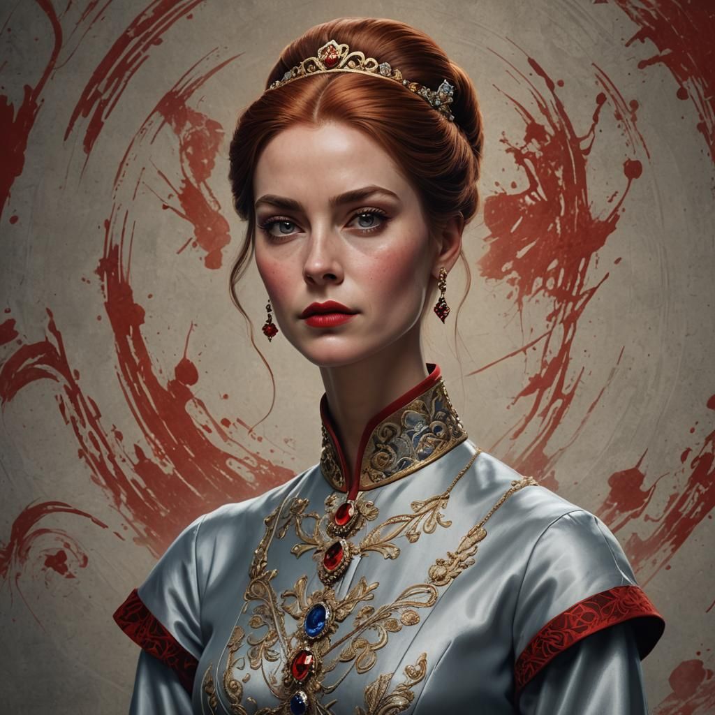 Hyperrealistic Portrait of a Regal Female Aristocrat