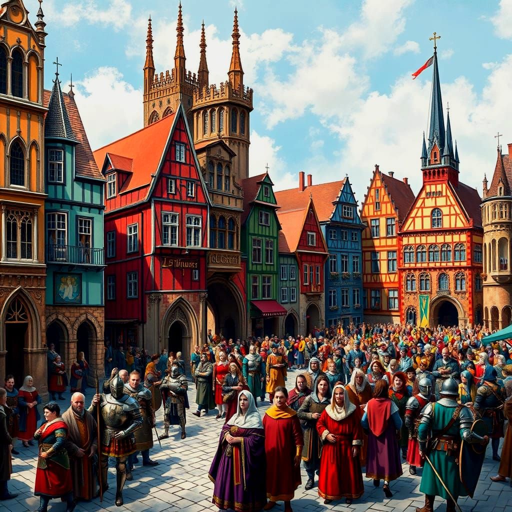 Medieval European City Square