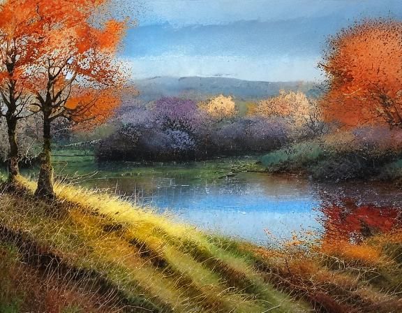 Scottish Autumn Landscape Shines in Evening Light