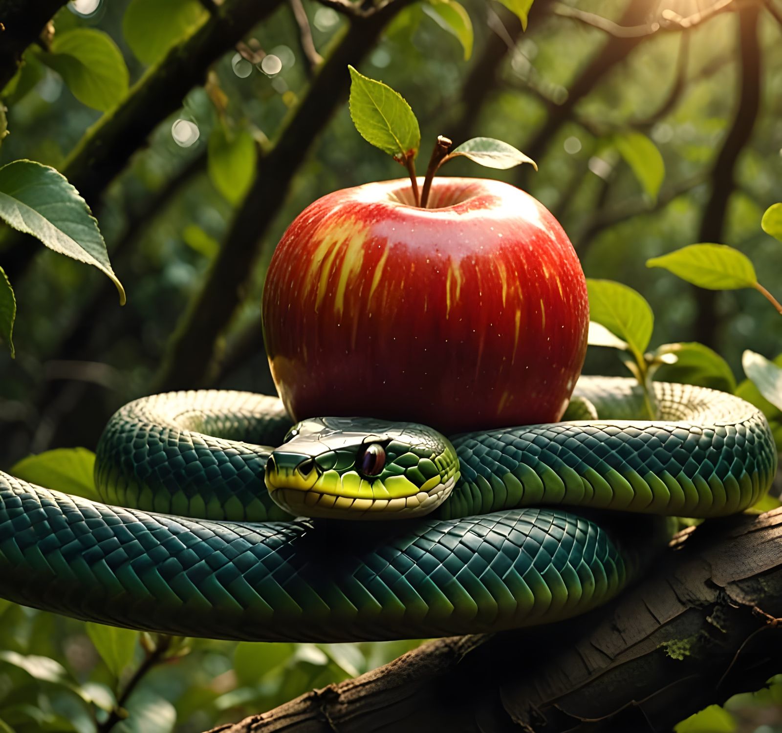 Serpent's Temptation in Paradise