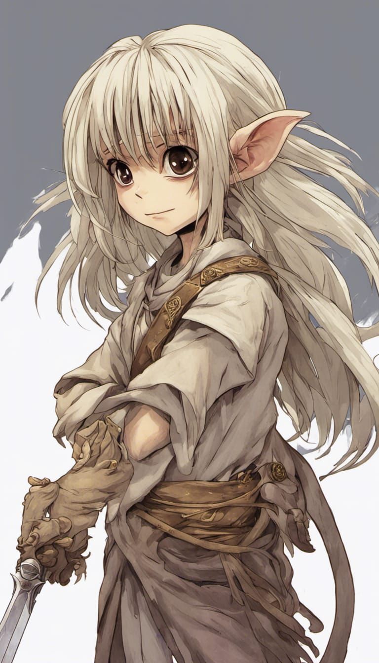 Pregnant Gelfling Warrior in Anime Style