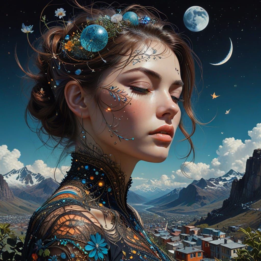 Magical Night: Dreams Come to Life in Double Exposure