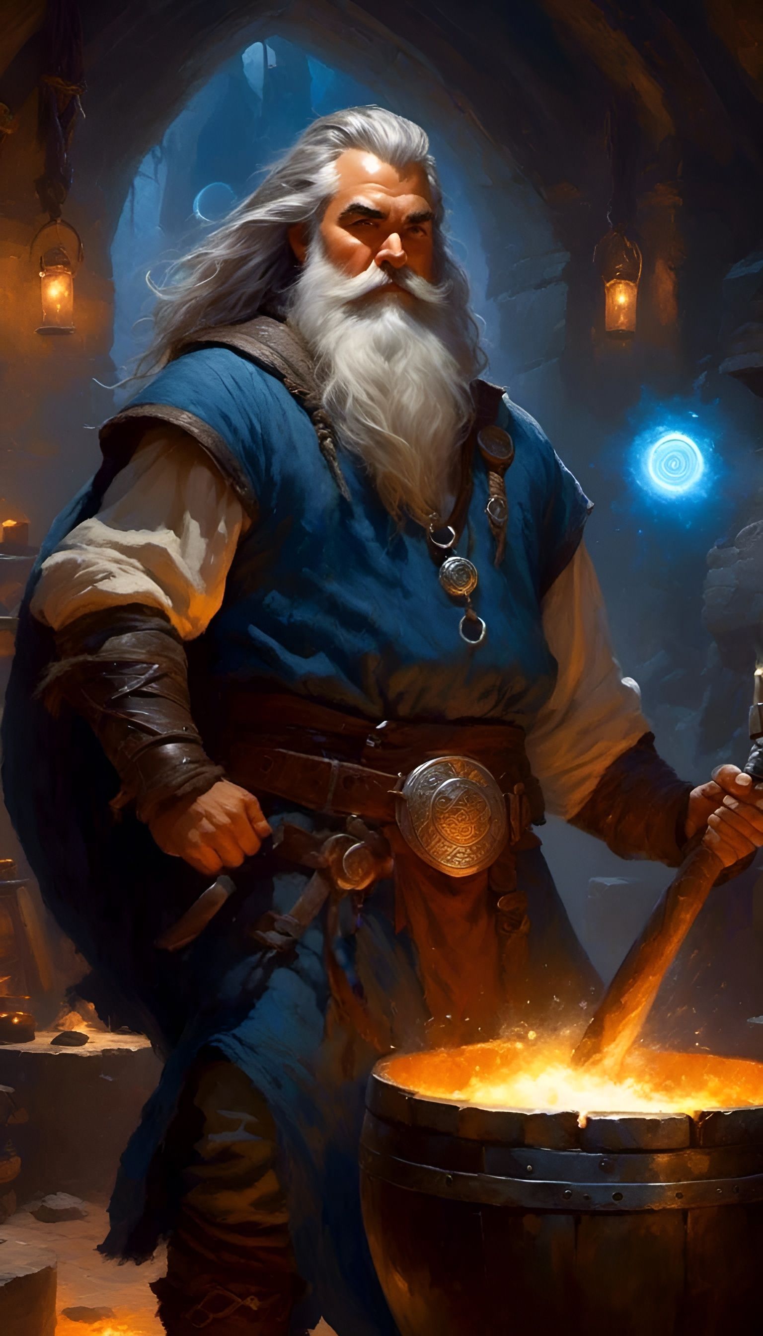 Dwarven Sorcerer in his Arcane Forge