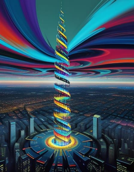 Surreal Vertigo Experience in Dreamlike Digital Art