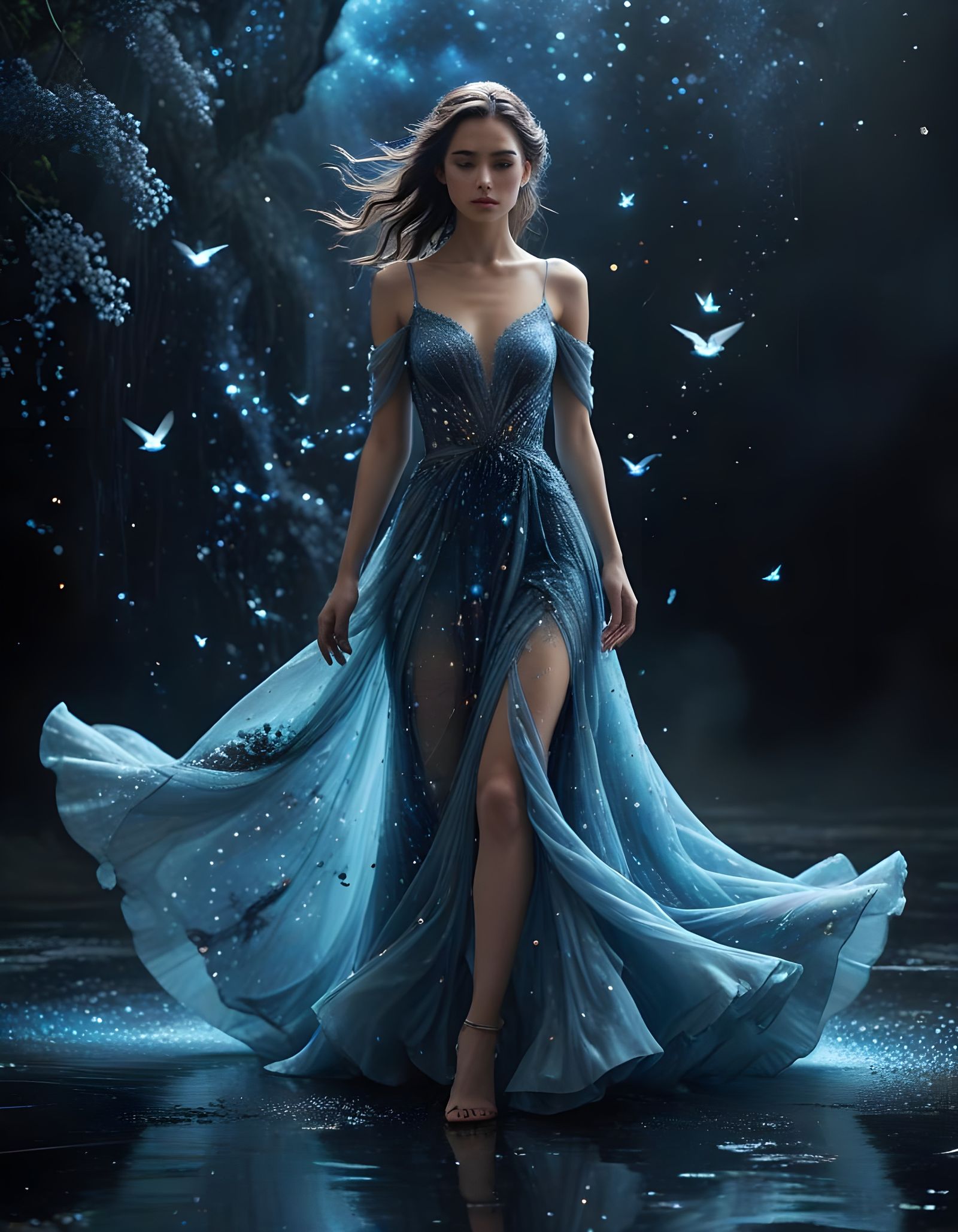 Dreamy blue from forest