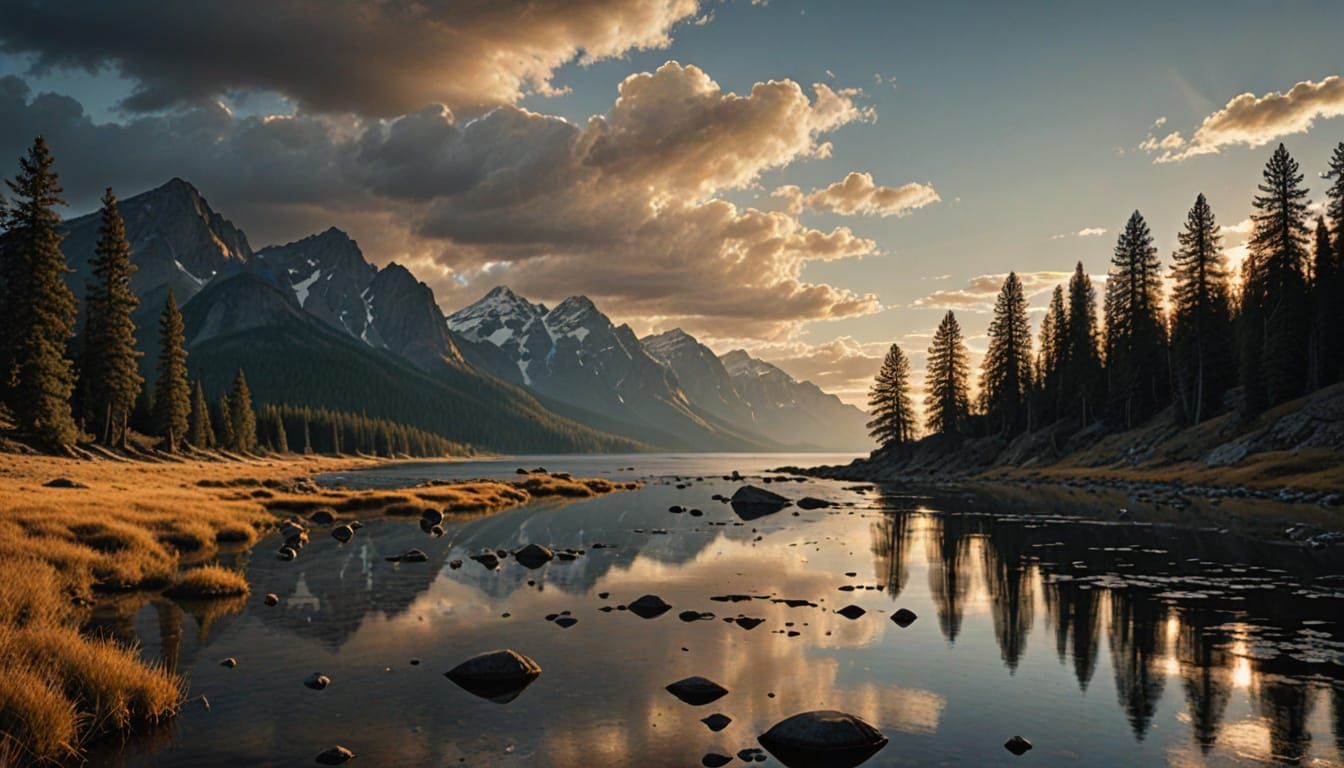 Serene Spring Evening at the Sea's Edge
