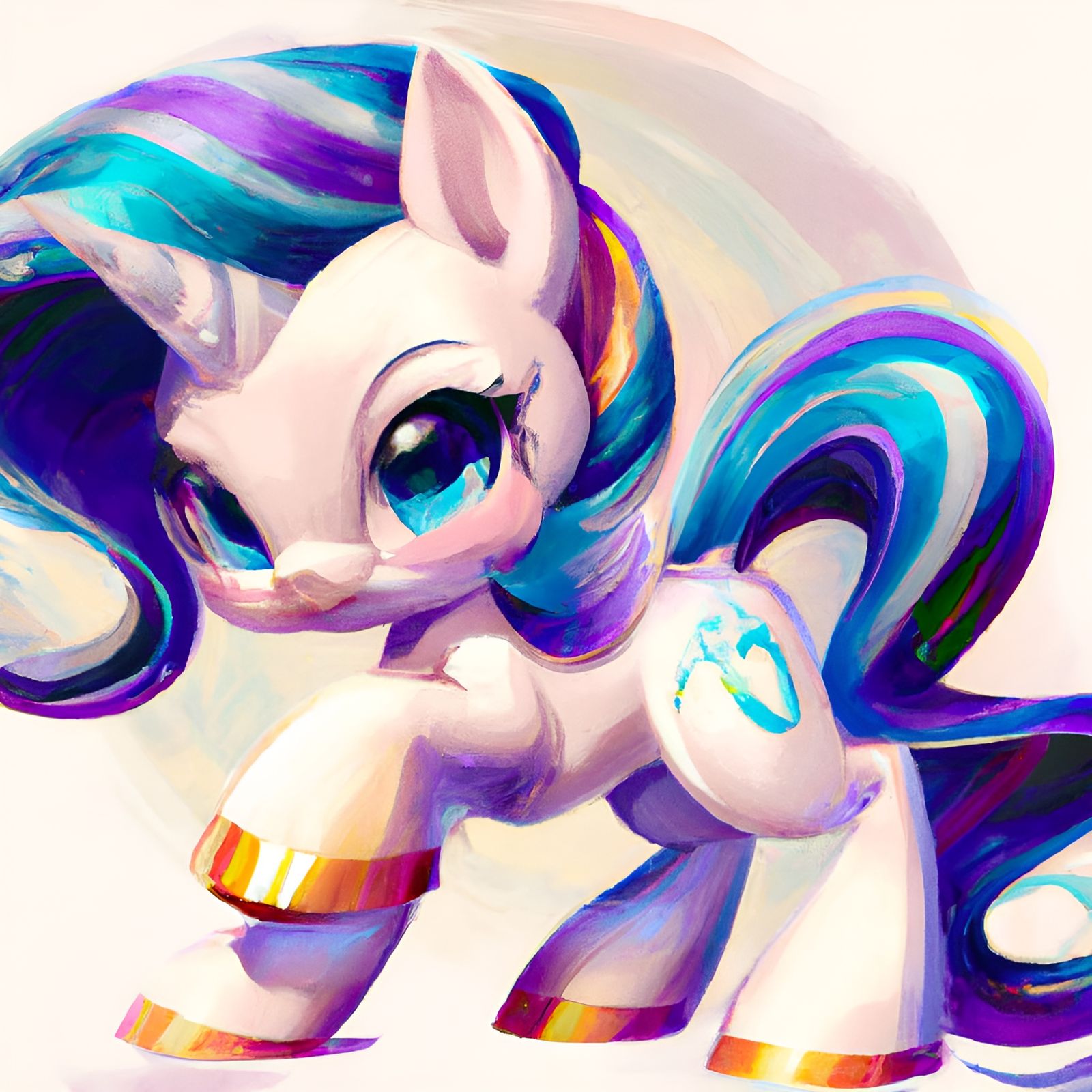 Cute Unicorn Character in Chibi Style