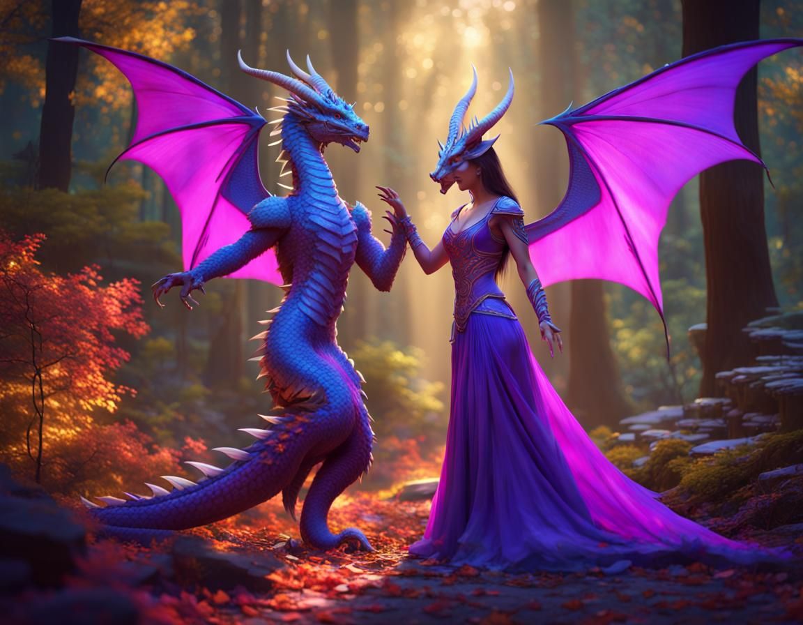 Dancing Dragons in a Luminous Forest