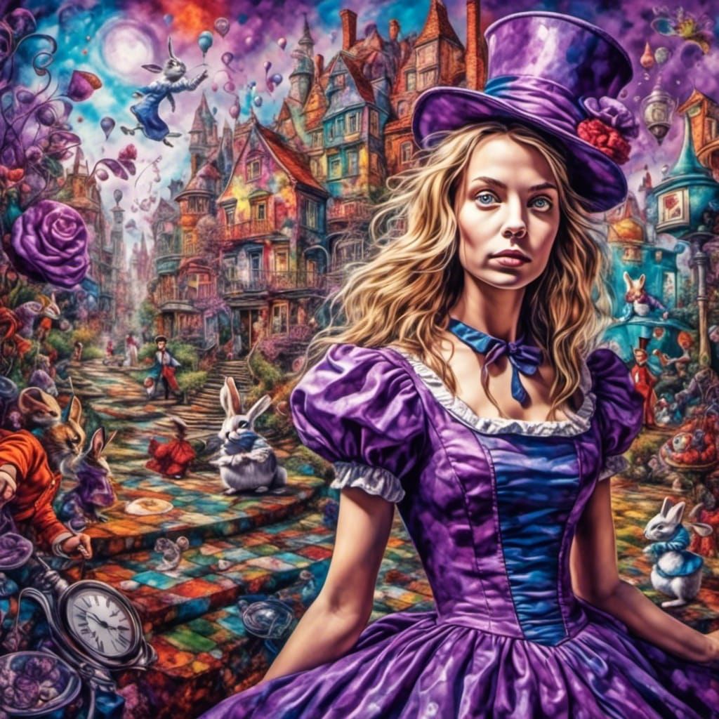 Alice in Wonderland in Urban Graffiti Style