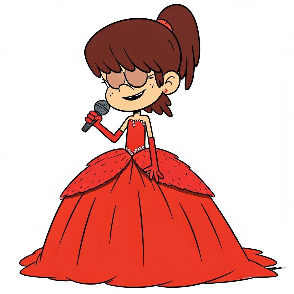 The Loud House Cartoon Style: Lynn Loud with brown hair with...