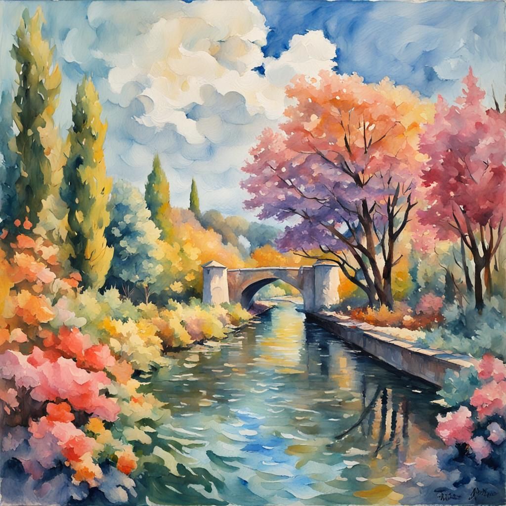 Theriso in Gouache Style Watercolor Painting