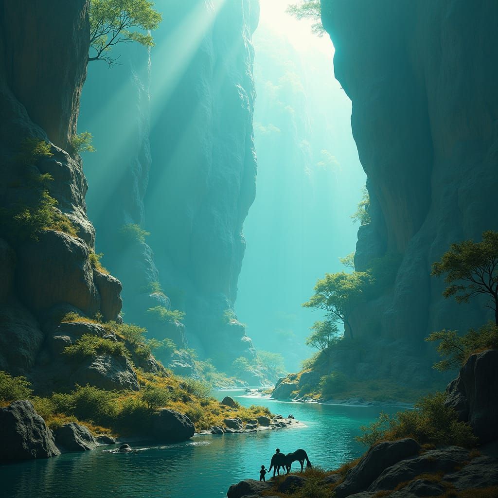 Fantasy Landscape Panorama in Digital Art Style