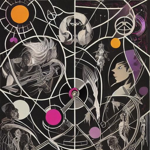 Cyberpunk Drow Warrior: Anime Oil Painting