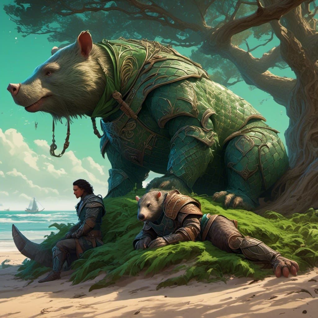 Armored Werewombat Sleeps as Kraken Approaches
