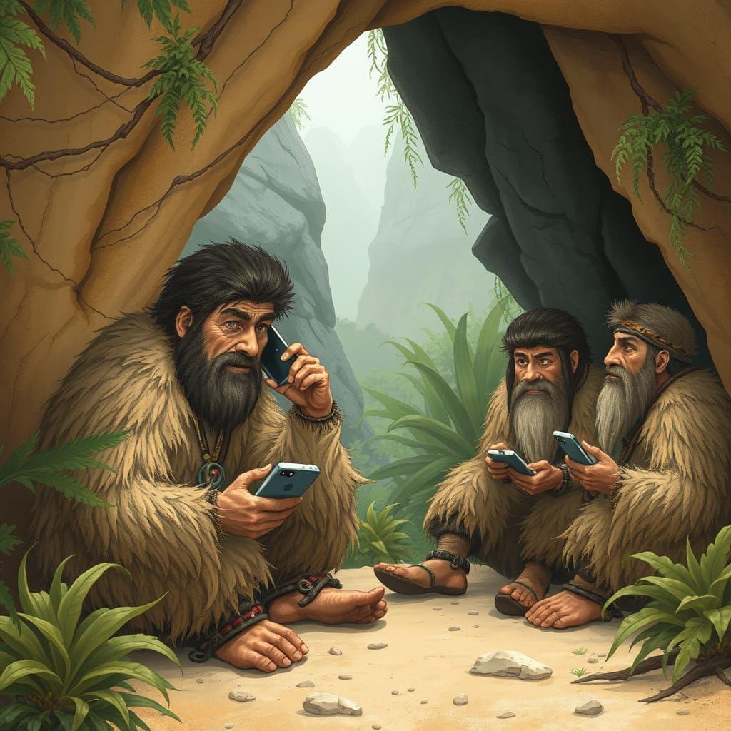 Prehistoric Men Marvel at Modern Wonders in Enchanted Cave