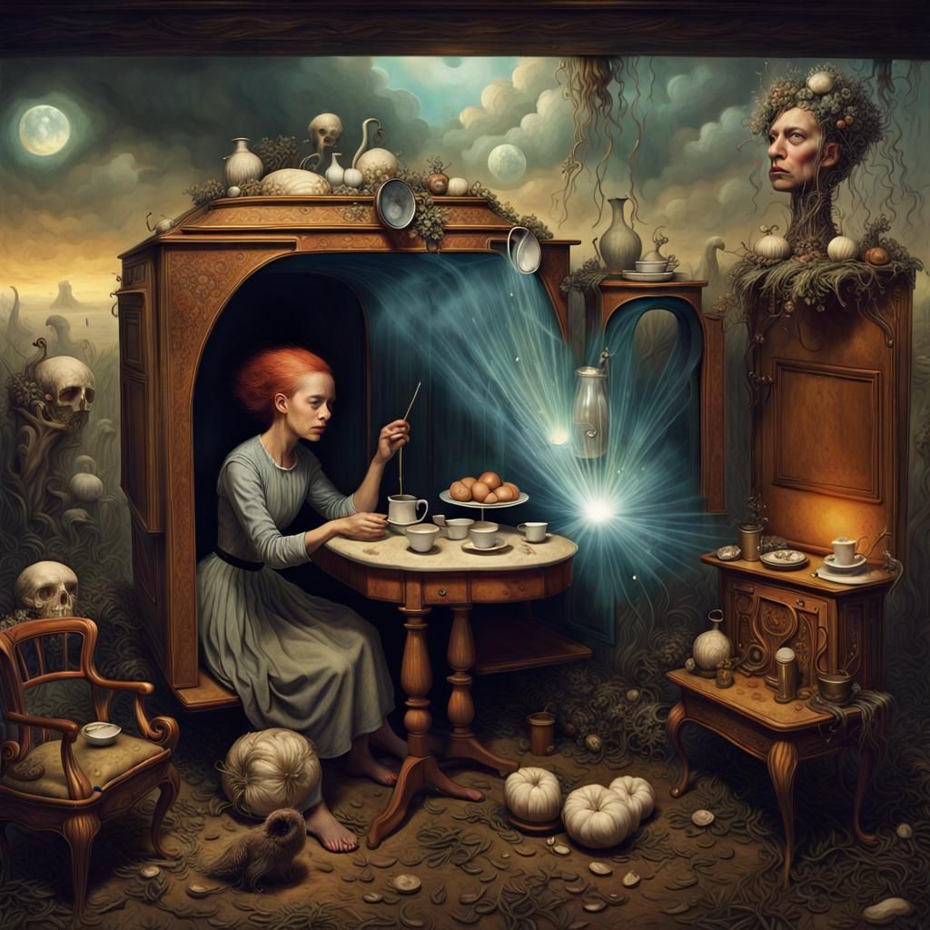 Magical Biological Scene with Dreamy Chromatic Aberrations