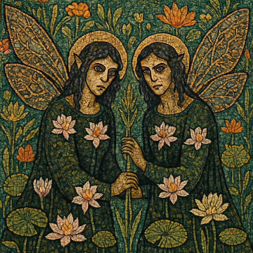 Byzantine Mosaic of Two Fairy Women