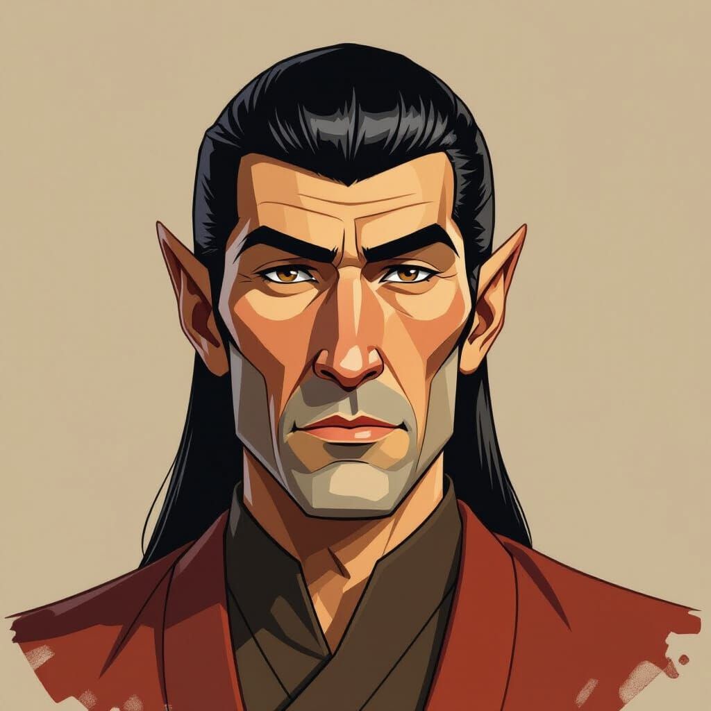 Surak Portrait: Vulcan Philosopher with Deep Intellect