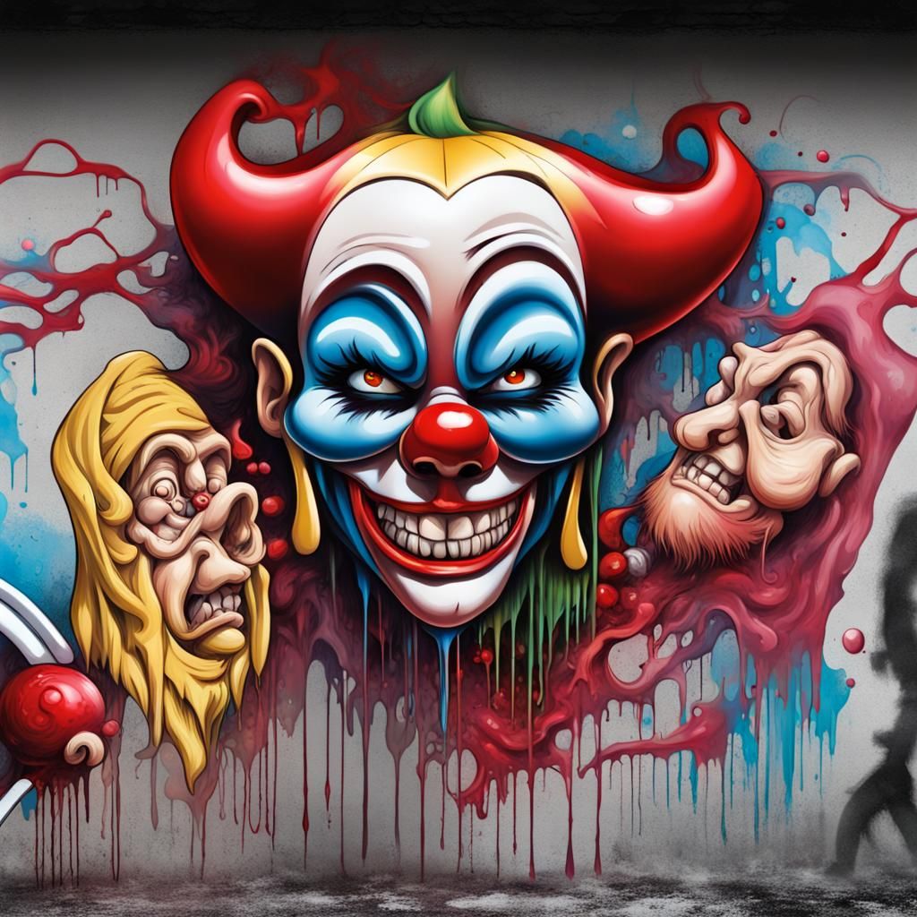 Snow White Horror: The Mask Graffiti Art