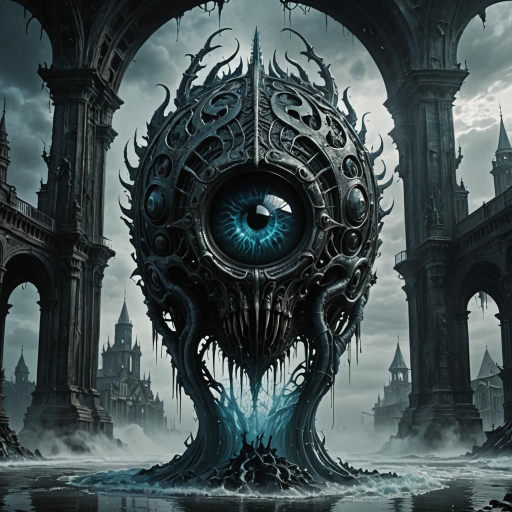 Ominous Beast in Glass, Dark Fantasy Concept Art