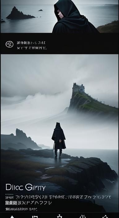 Victorian Youth on a Seaside Cliff in Dark Fantasy Style