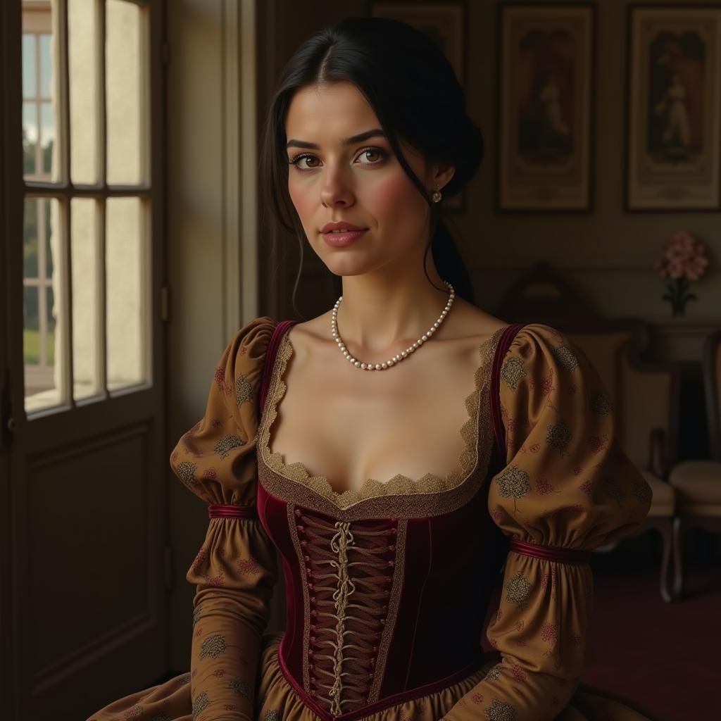 Elegant Woman in 17th Century Dutch Master Style