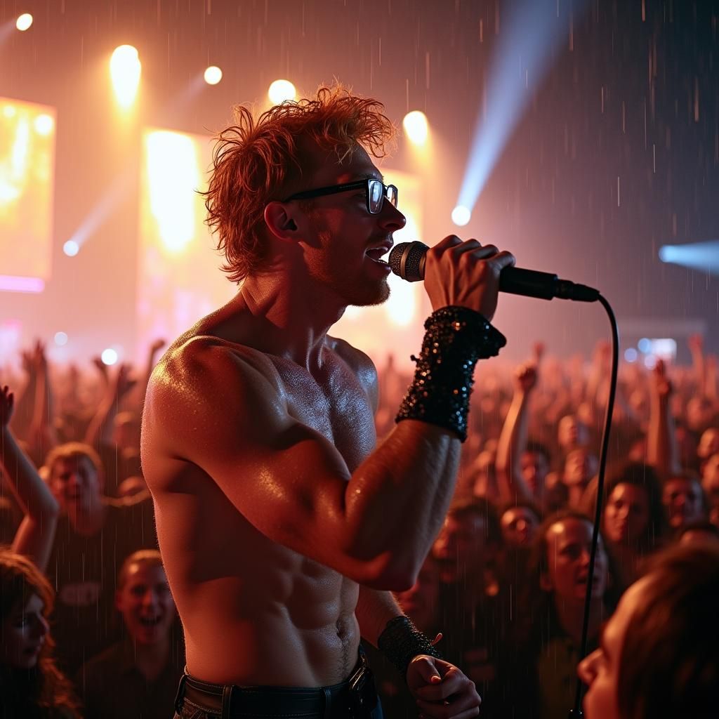 A dreamlike scene of Laurence, a 30-year-old ginger hunk wit...